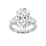 6.5Cttw Oval Shaped Lab Grown Diamond (F/VS) Bold Statement Accented  Ring in 14K Gold