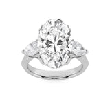 6.5Cttw Oval Shaped Lab Grown Diamond (F/VS) Bold Statement Accented  Ring in 14K Gold