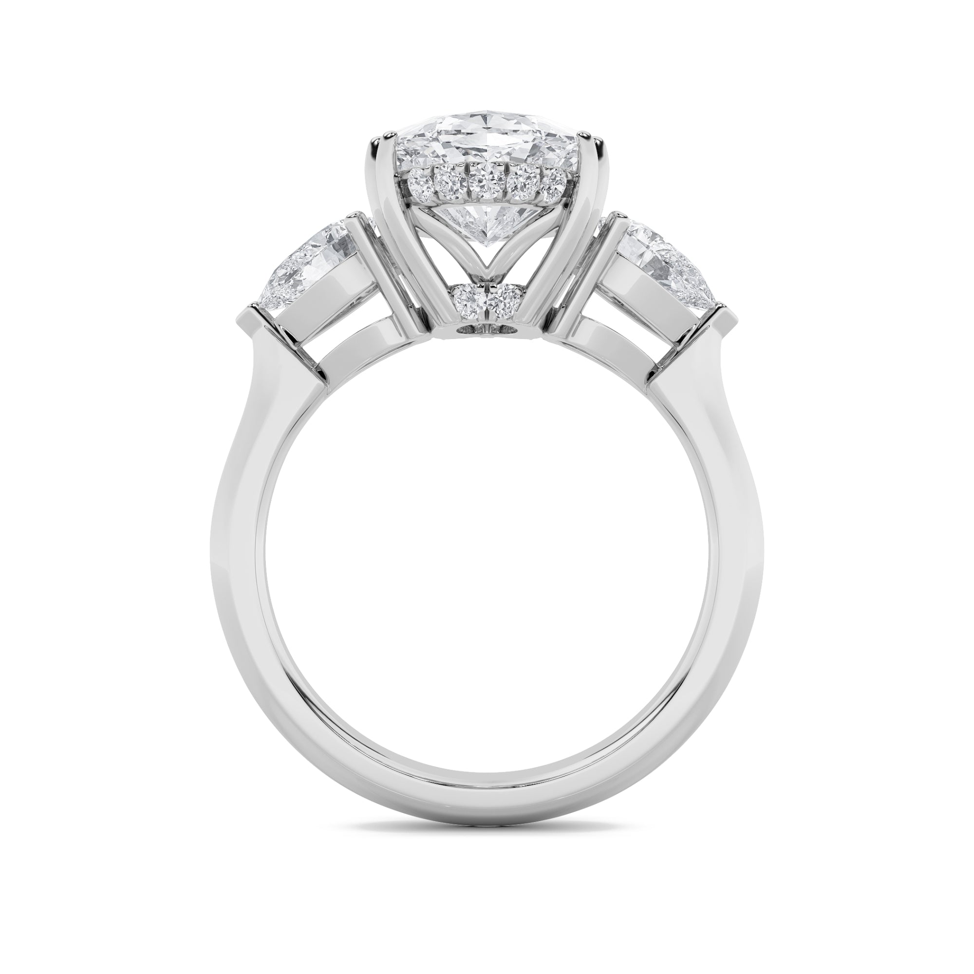 6.5Cttw Oval Shaped Lab Grown Diamond (F/VS) Bold Statement Accented  Ring in 14K Gold