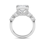 8.5Cttw Emerald Shaped Lab Grown Diamond (F/VS) Bold Statement Accented  Ring in 14K Gold