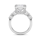 8.5Cttw Emerald Shaped Lab Grown Diamond (F/VS) Bold Statement Accented  Ring in 14K Gold
