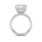 10.25Cttw Emerald Shaped Lab Grown Diamond (F/VS) Bold Statement Accented  Ring in 14K Gold