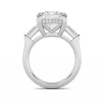 9Cttw Emerald Shaped Lab Grown Diamond (F/VS) Bold Statement Accented  Ring in 14K Gold