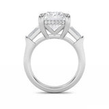 9Cttw Emerald Shaped Lab Grown Diamond (F/VS) Bold Statement Accented  Ring in 14K Gold