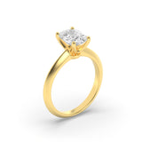 1.5Cttw Elongated Cushion Shaped Lab Grown Diamond (F/VS) Knife Edge Shank Solitaire Engagement Ring in 14K Gold