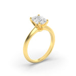 3Cttw Elongated Cushion Shaped Lab Grown Diamond (F/VS) Knife Edge Shank Solitaire Engagement Ring in 14K Gold