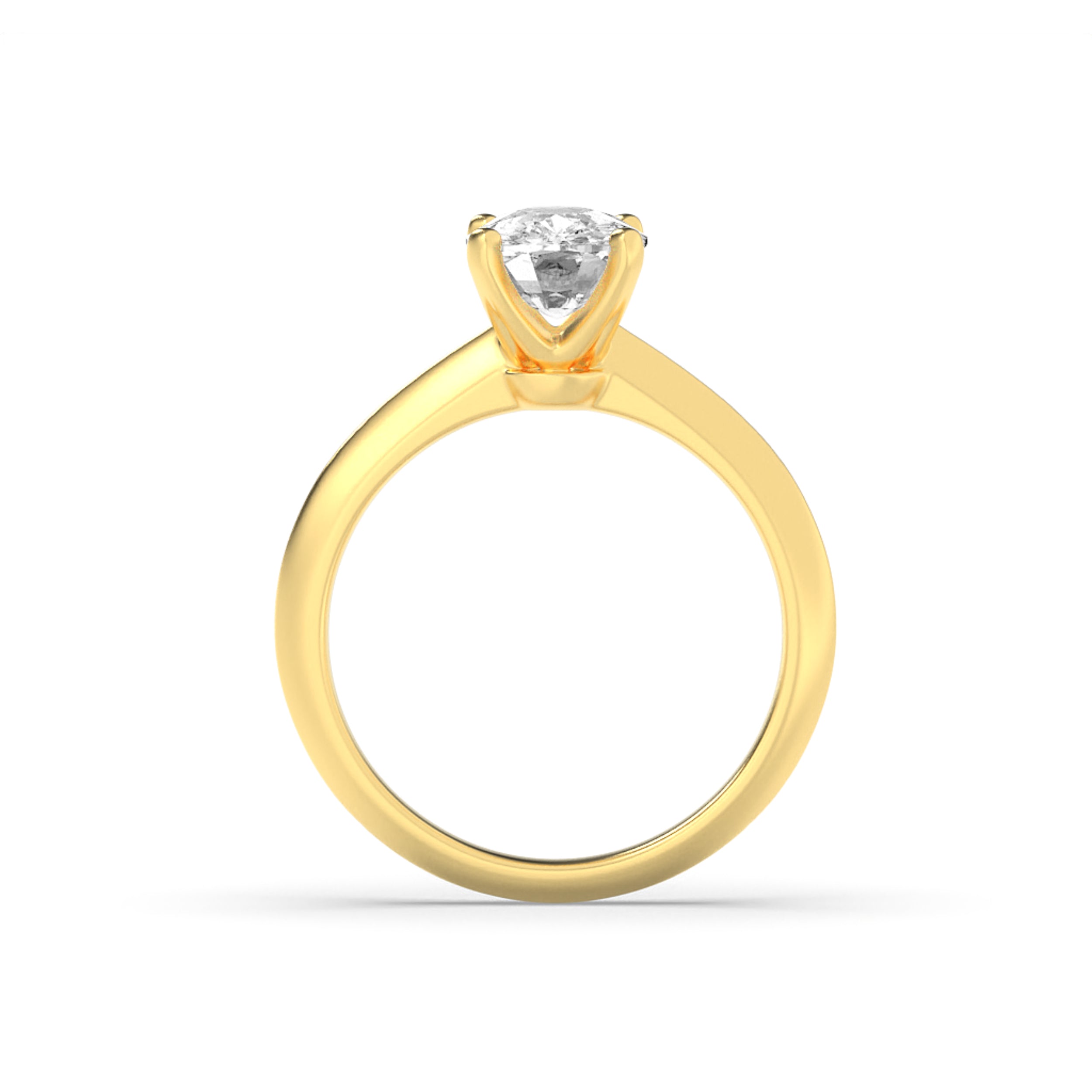 3Cttw Elongated Cushion Shaped Lab Grown Diamond (F/VS) Knife Edge Shank Solitaire Engagement Ring in 14K Gold