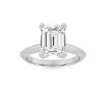 2Cttw Emerald Shaped Lab Grown Diamond (F/VS) Knife Edge Shank Solitaire Engagement Ring in 14K Gold