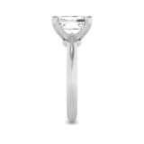 2Cttw Emerald Shaped Lab Grown Diamond (F/VS) Knife Edge Shank Solitaire Engagement Ring in 14K Gold