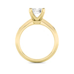 3Cttw Emerald Shaped Lab Grown Diamond (F/VS) Knife Edge Shank Solitaire Engagement Ring in 14K Gold