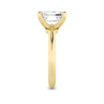 3Cttw Emerald Shaped Lab Grown Diamond (F/VS) Knife Edge Shank Solitaire Engagement Ring in 14K Gold