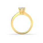 3Cttw Marquise Shaped Lab Grown Diamond (F/VS) Knife Edge Shank Solitaire Engagement Ring in 14K Gold