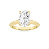 1Cttw Oval Shaped Lab Grown Diamond (F/VS) Knife Edge Shank Solitaire Engagement Ring in 14K Gold