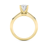1Cttw Oval Shaped Lab Grown Diamond (F/VS) Knife Edge Shank Solitaire Engagement Ring in 14K Gold