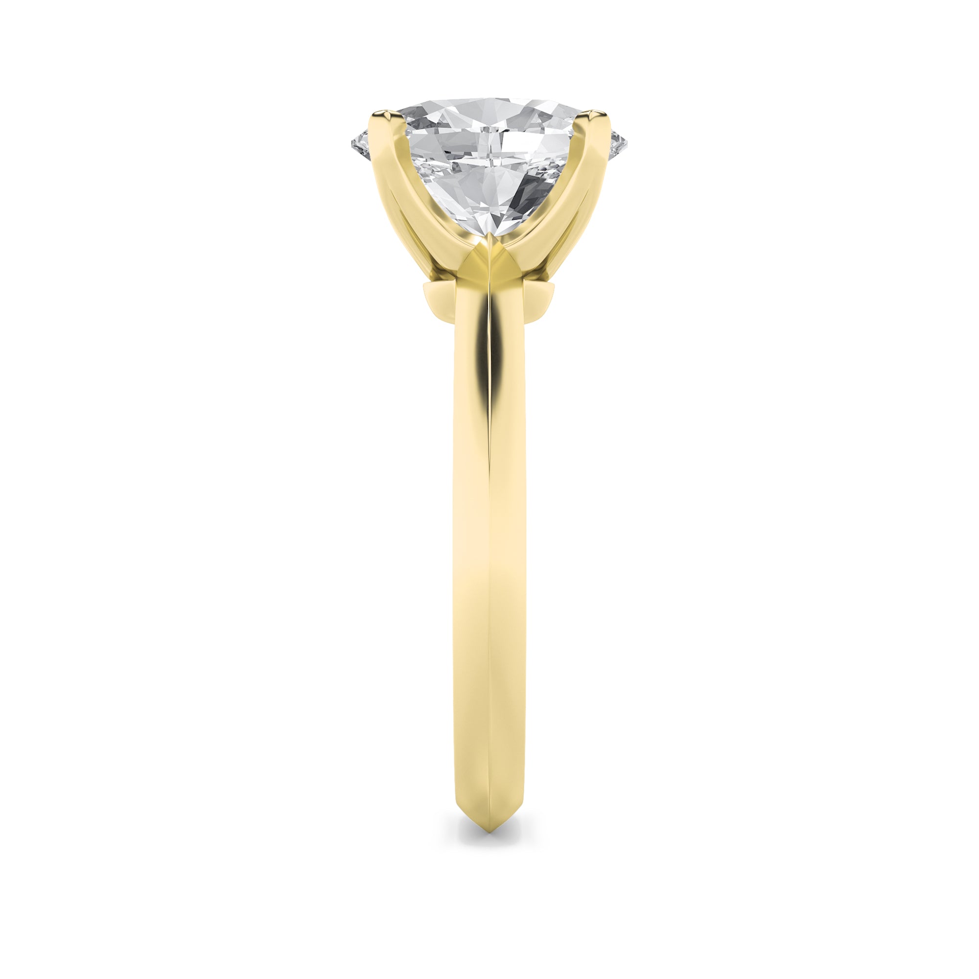 1Cttw Oval Shaped Lab Grown Diamond (F/VS) Knife Edge Shank Solitaire Engagement Ring in 14K Gold