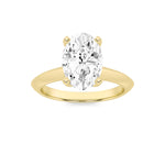 2Cttw Oval Shaped Lab Grown Diamond (F/VS) Knife Edge Shank Solitaire Engagement Ring in 14K Gold
