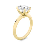 2Cttw Oval Shaped Lab Grown Diamond (F/VS) Knife Edge Shank Solitaire Engagement Ring in 14K Gold