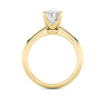 2Cttw Oval Shaped Lab Grown Diamond (F/VS) Knife Edge Shank Solitaire Engagement Ring in 14K Gold
