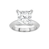 3Cttw Princess Shaped Lab Grown Diamond (F/VS) Knife Edge Shank Solitaire Engagement Ring in 14K Gold