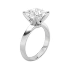 3Cttw Princess Shaped Lab Grown Diamond (F/VS) Knife Edge Shank Solitaire Engagement Ring in 14K Gold