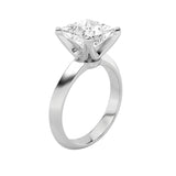 3Cttw Princess Shaped Lab Grown Diamond (F/VS) Knife Edge Shank Solitaire Engagement Ring in 14K Gold