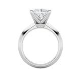 3Cttw Princess Shaped Lab Grown Diamond (F/VS) Knife Edge Shank Solitaire Engagement Ring in 14K Gold