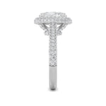 3Cttw Oval Shaped Lab Grown Diamond (F/VS) Halo Accented Engagement Ring in 14K Gold