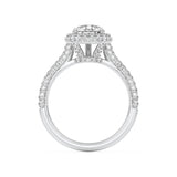 3Cttw Pear Shaped Lab Grown Diamond (F/VS) Halo Accented Engagement Ring in 14K Gold