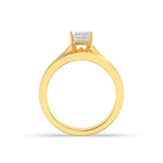 2Cttw Emerald Shaped Lab Grown Diamond (F/VS) Channel Set Bridal Engagement Ring in 14K Gold