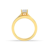 2Cttw Emerald Shaped Lab Grown Diamond (F/VS) Channel Set Bridal Engagement Ring in 14K Gold