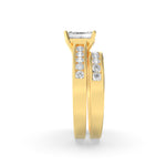 2Cttw Emerald Shaped Lab Grown Diamond (F/VS) Channel Set Bridal Engagement Ring in 14K Gold