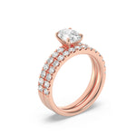 2Cttw Oval Shaped Lab Grown Diamond (F/VS) Classic Accented  Set With Band and Engagement Ring in 14K Gold