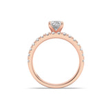 2Cttw Oval Shaped Lab Grown Diamond (F/VS) Classic Accented  Set With Band and Engagement Ring in 14K Gold
