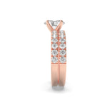 2Cttw Oval Shaped Lab Grown Diamond (F/VS) Classic Accented  Set With Band and Engagement Ring in 14K Gold