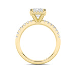 2Cttw Emerald Shaped Lab Grown Diamond (F/VS) Halo Accented Engagement Ring in 14K Gold