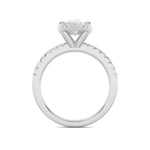 2Cttw Oval Shaped Lab Grown Diamond (F/VS) Halo Accented Engagement Ring in 14K Gold