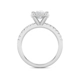 2Cttw Oval Shaped Lab Grown Diamond (F/VS) Halo Accented Engagement Ring in 14K Gold