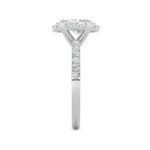 2Cttw Oval Shaped Lab Grown Diamond (F/VS) Halo Accented Engagement Ring in 14K Gold