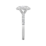 2Cttw Oval Shaped Lab Grown Diamond (F/VS) Halo Accented Engagement Ring in 14K Gold