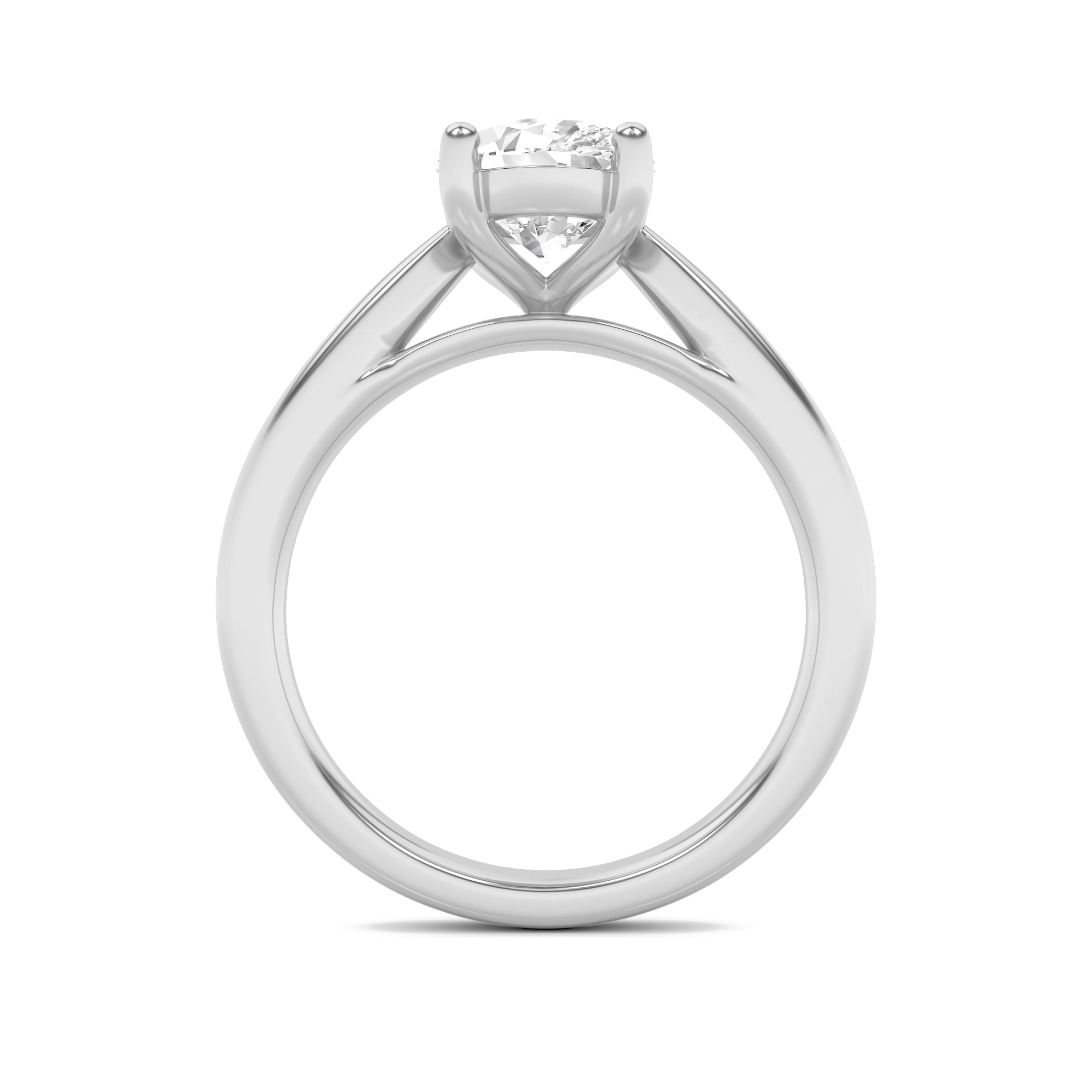 2Cttw Oval Shaped Lab Grown Diamond (F/VS) Classic Shank Solitaire Engagement Ring in 14K Gold