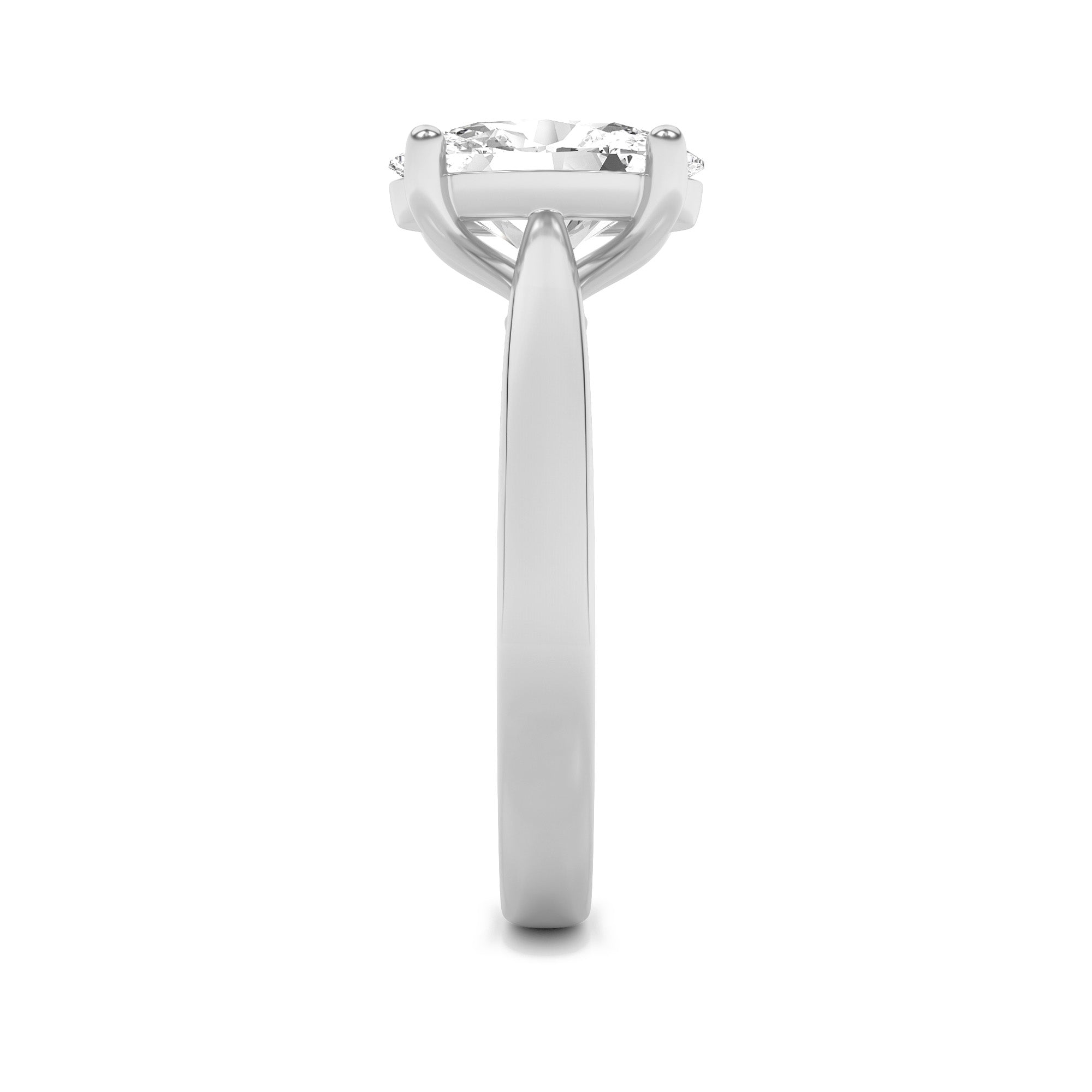 2Cttw Oval Shaped Lab Grown Diamond (F/VS) Classic Shank Solitaire Engagement Ring in 14K Gold