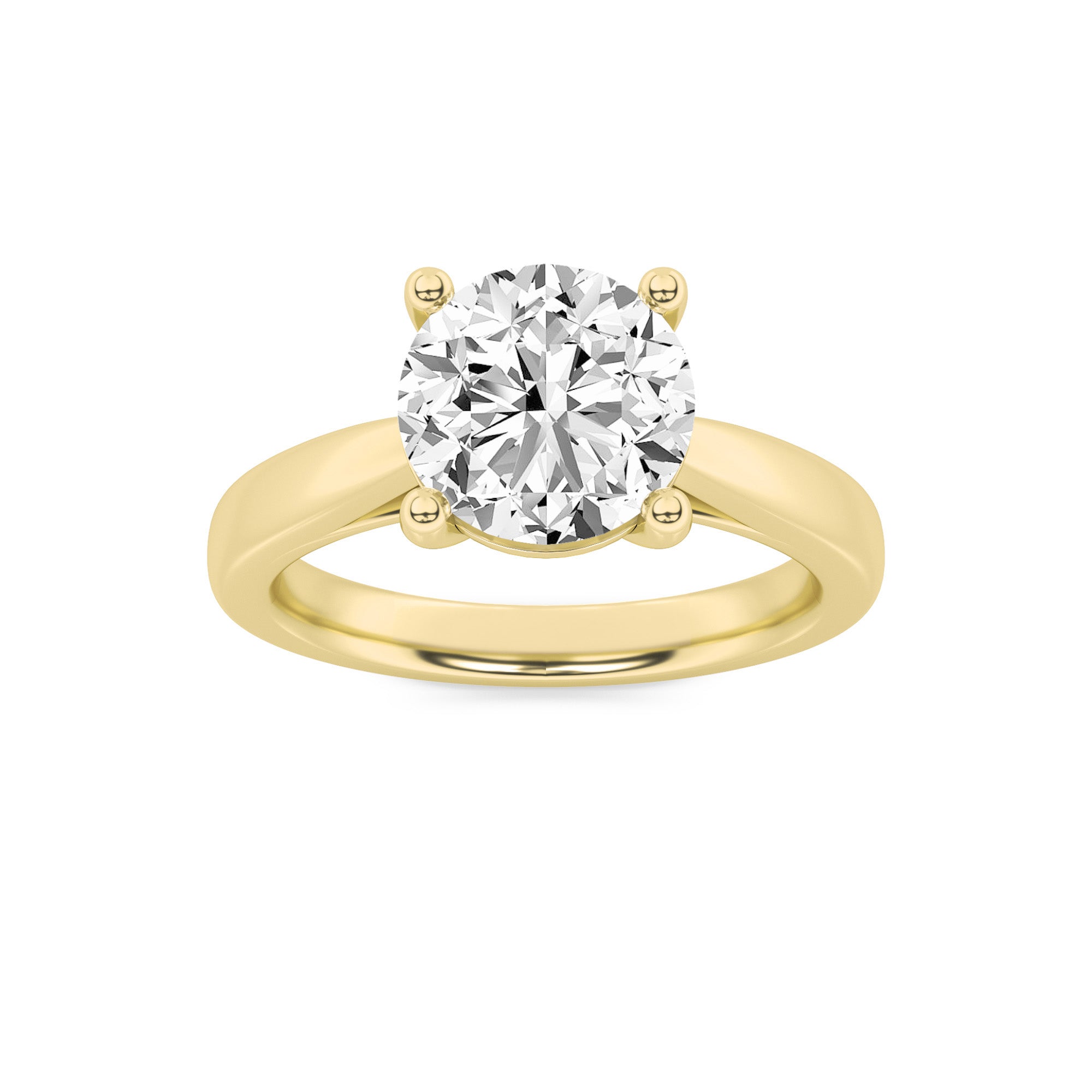 1.5Cttw Round Shaped Lab Grown Diamond (F/VS) Classic Shank Solitaire Engagement Ring in 14K Gold