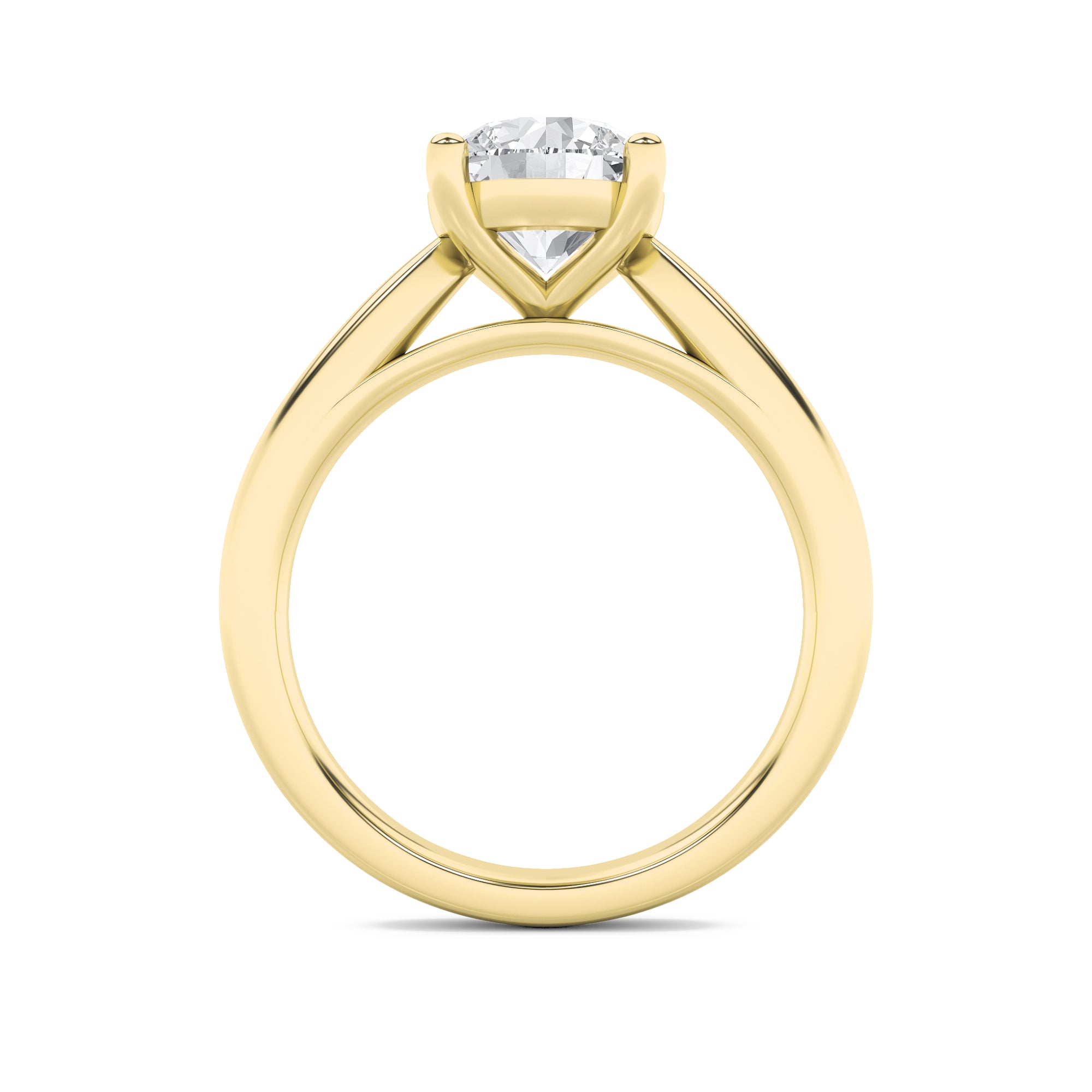 1.5Cttw Round Shaped Lab Grown Diamond (F/VS) Classic Shank Solitaire Engagement Ring in 14K Gold