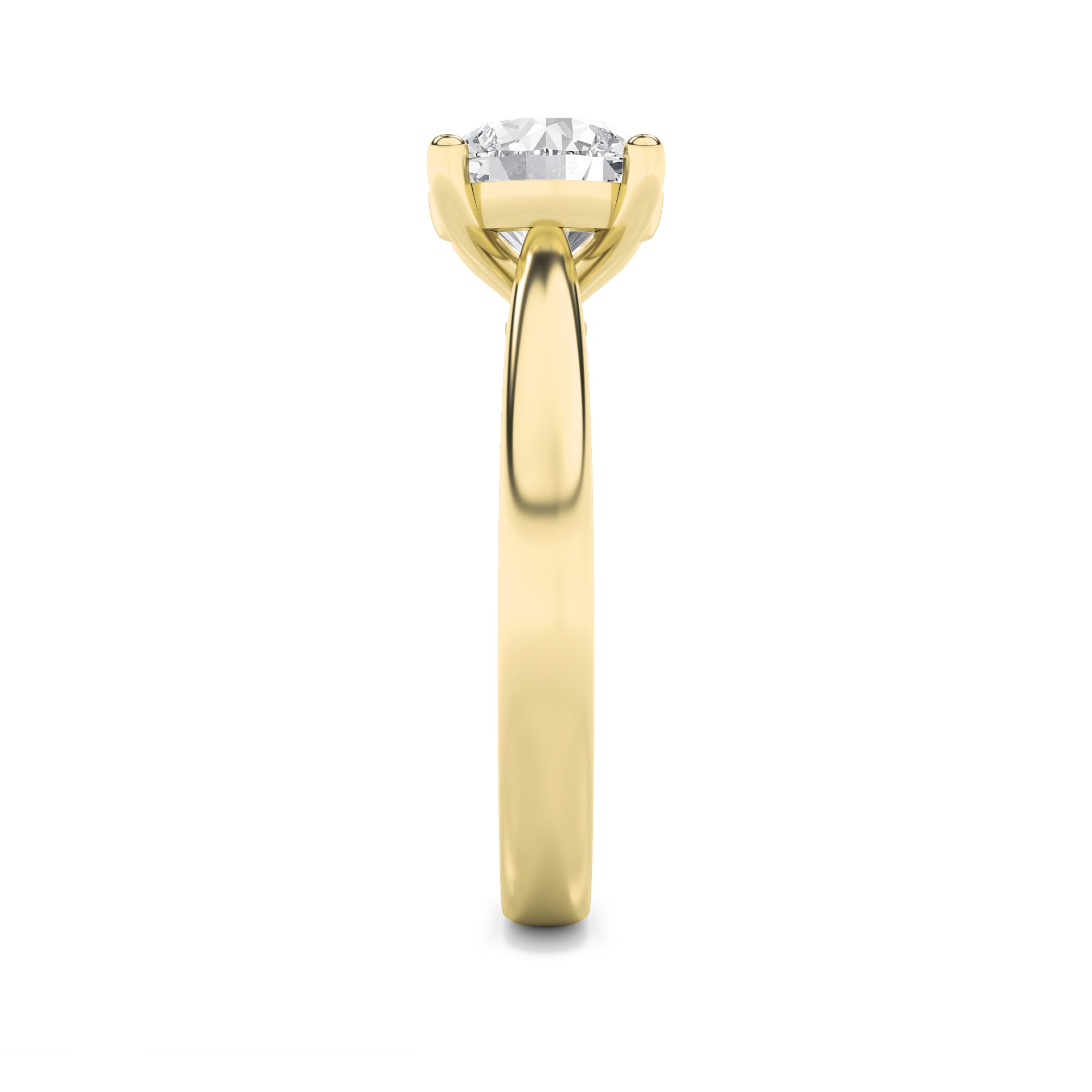1.5Cttw Round Shaped Lab Grown Diamond (F/VS) Classic Shank Solitaire Engagement Ring in 14K Gold