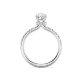 2Cttw Elongated Cushion Shaped Lab Grown Diamond (F/VS) Hidden Halo Accented Ring in 14K Gold
