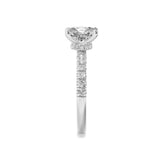 2Cttw Elongated Cushion Shaped Lab Grown Diamond (F/VS) Hidden Halo Accented Ring in 14K Gold