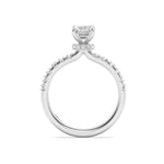 2Cttw Emerald Shaped Lab Grown Diamond (F/VS) Hidden Halo Accented Ring in 14K Gold