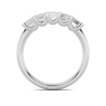 2Cttw Emerald Shaped Lab Grown Diamond (F/VS) Five Stone Band Ring in 14K Gold