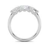 2Cttw Emerald Shaped Lab Grown Diamond (F/VS) Five Stone Band Ring in 14K Gold