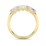 2Cttw Emerald Shaped Lab Grown Diamond (F/VS) Five Stone Band Ring in 14K Gold